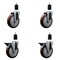 Service Caster 5'' Maroon Poly Wheel Swivel 1-1/2'' Expanding Stem Caster Set 2 Brakes, 4PK SCC-EX20S514-PPUB-MRN-2-PLB-2-112 - alternate 1